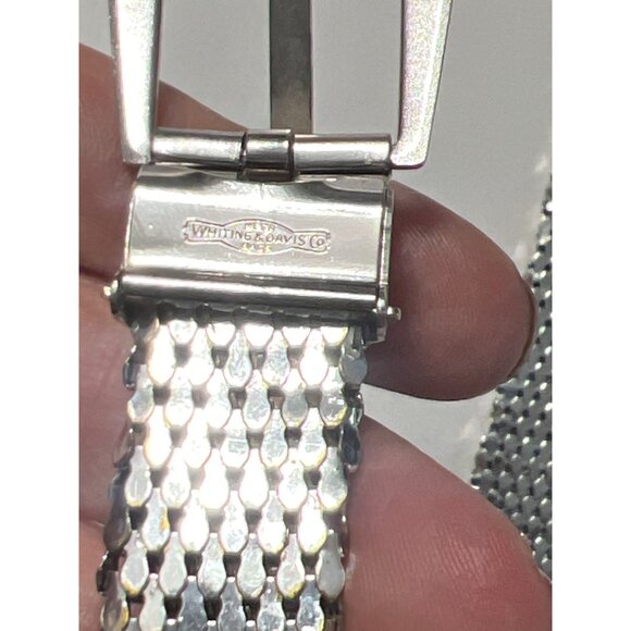 Whiting and Davis Vintage Silver Metal Mesh Belt Size Small - Picture 2 of 11